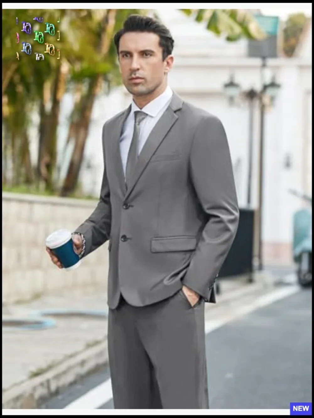 Classic Fit Two Button Suit Tuxedo Blazer Elegant Formal Business Wedding